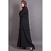 Casual Abaya - Contrast Yoke Black-Maroon Casual Abaya - Contrast Yoke Black-Maroon